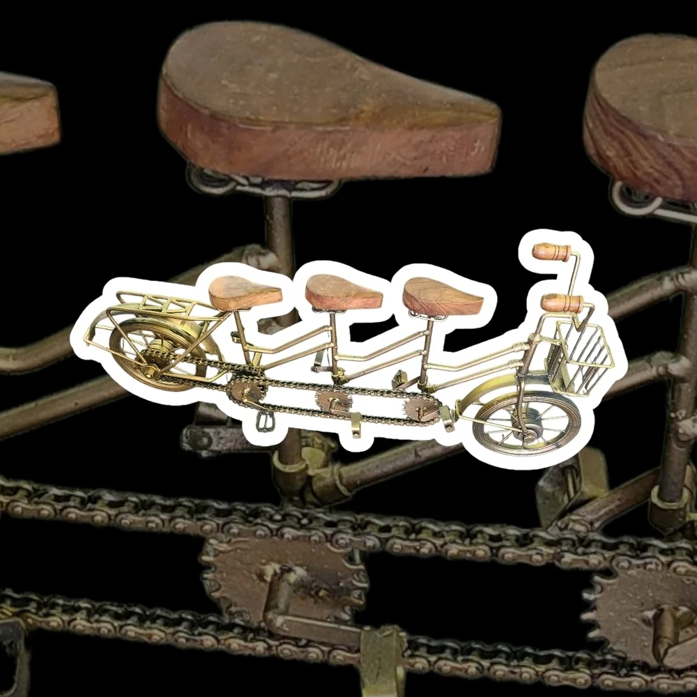 vintage-style metal bicycle model Multiple‎ Seats Charming Tandem Bicycle Decor